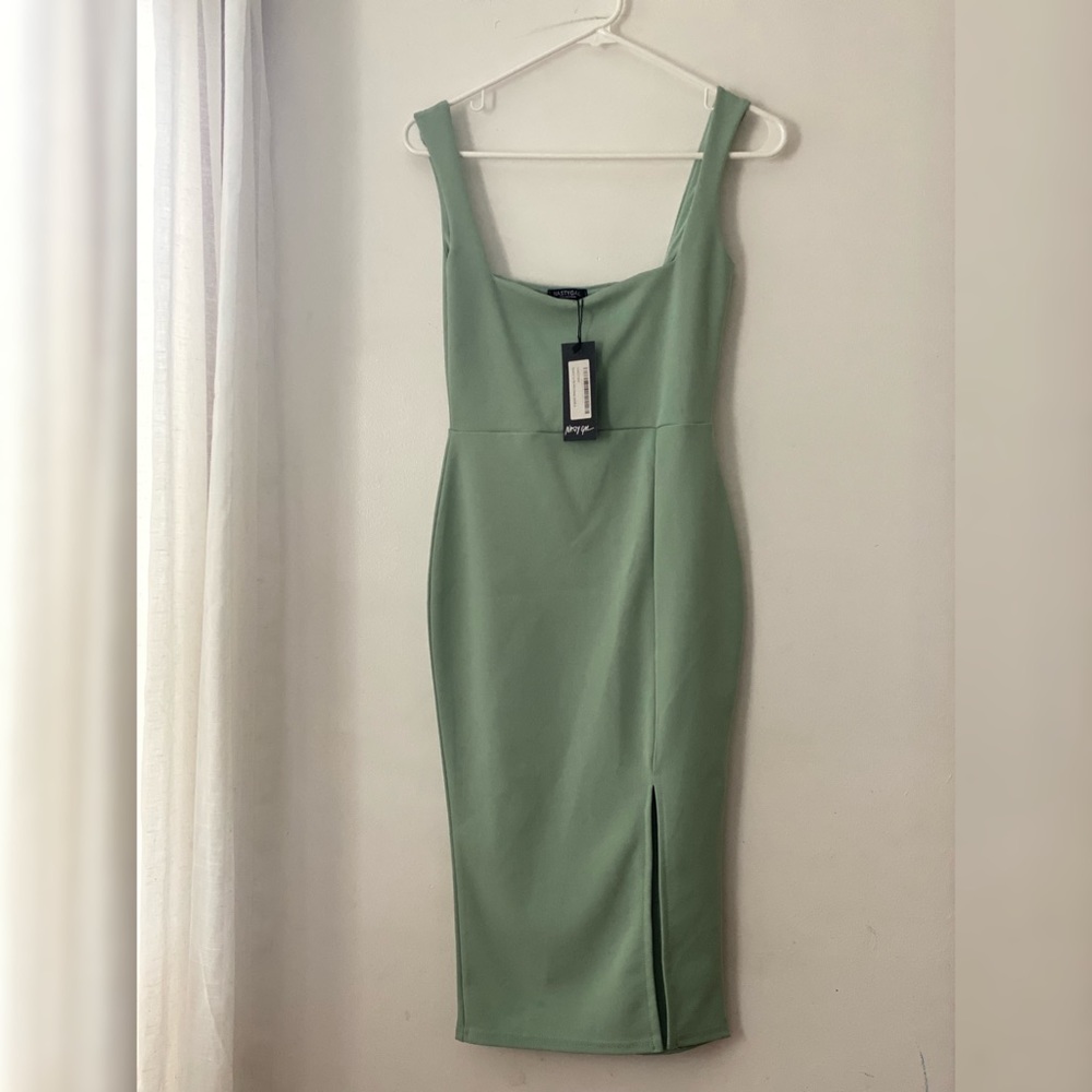 Nasty Gal Midi Dress, Sage (US4)